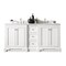 James Martin Vanities De Soto 72in Double Vanity, Bright White w/ 3 CM Arctic Fall Solid Surface Top 825-V72-BW-3AF - alternate 1